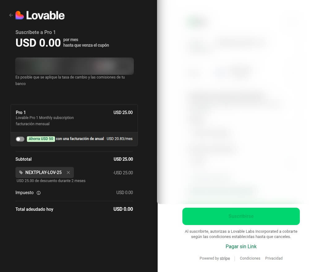 Lovable Pro Gratis por 2 meses
